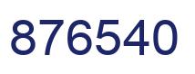 Number 876540 blue image