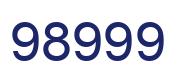 Number 98999 blue image