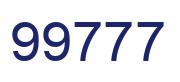Number 99777 blue image