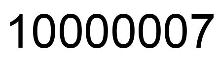 Number 10000007 black image
