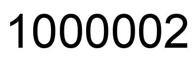 Number 1000002 black image