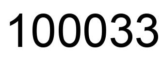Number 100033 black image