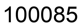 Number 100085 black image
