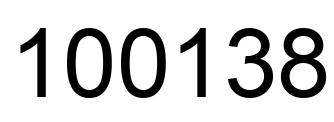 Number 100138 black image