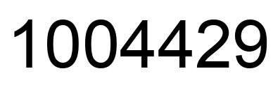 Number 1004429 black image