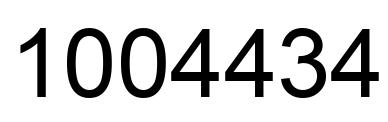 Number 1004434 black image