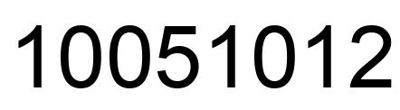 Número 10051012 imagen negro