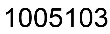 Number 1005103 black image