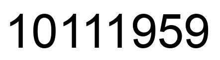 Número 10111959 imagen negro