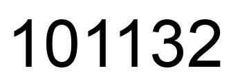 Number 101132 black image
