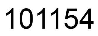 Number 101154 black image