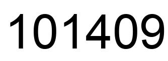 Number 101409 black image