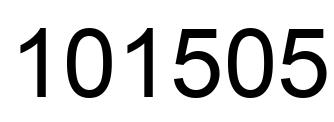 Number 101505 black image