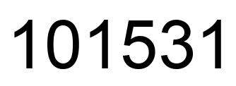 Number 101531 black image