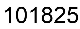 Number 101825 black image