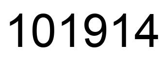 Number 101914 black image