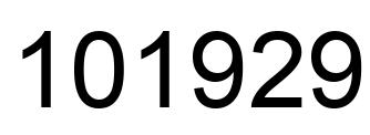Number 101929 black image