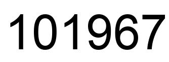 Number 101967 black image