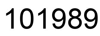 Number 101989 black image