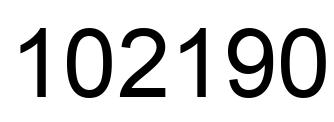 Number 102190 black image