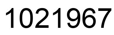Number 1021967 black image