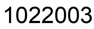 Number 1022003 black image