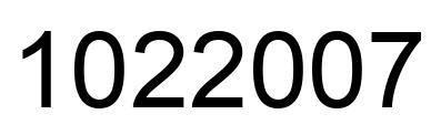 Number 1022007 black image