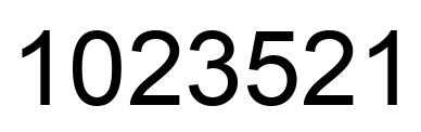 Number 1023521 black image