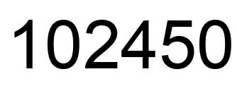 Number 102450 black image