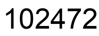 Number 102472 black image