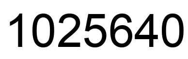 Number 1025640 black image