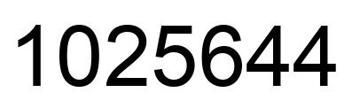 Number 1025644 black image