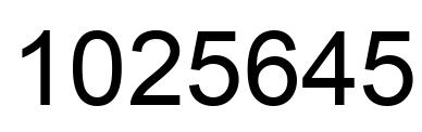 Number 1025645 black image