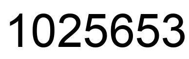 Number 1025653 black image