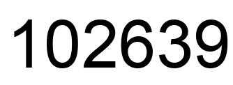 Number 102639 black image
