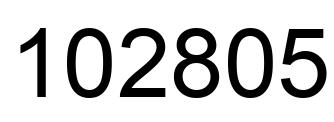 Number 102805 black image