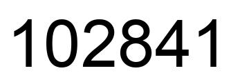 Number 102841 black image