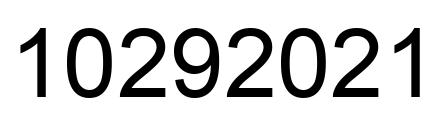 Number 10292021 black image