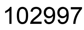 Number 102997 black image
