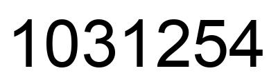 Number 1031254 black image