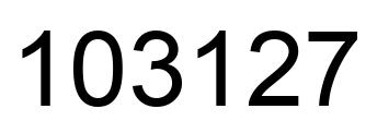 Number 103127 black image