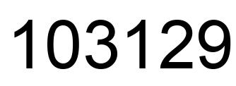 Number 103129 black image