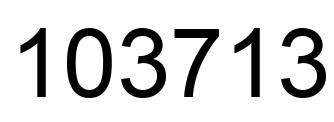 Number 103713 black image