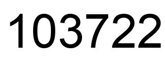 Number 103722 black image
