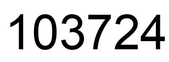 Number 103724 black image