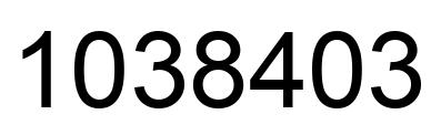 Number 1038403 black image