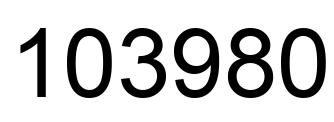Number 103980 black image