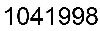 Number 1041998 black image