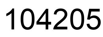Number 104205 black image