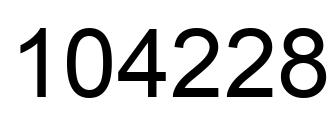 Number 104228 black image